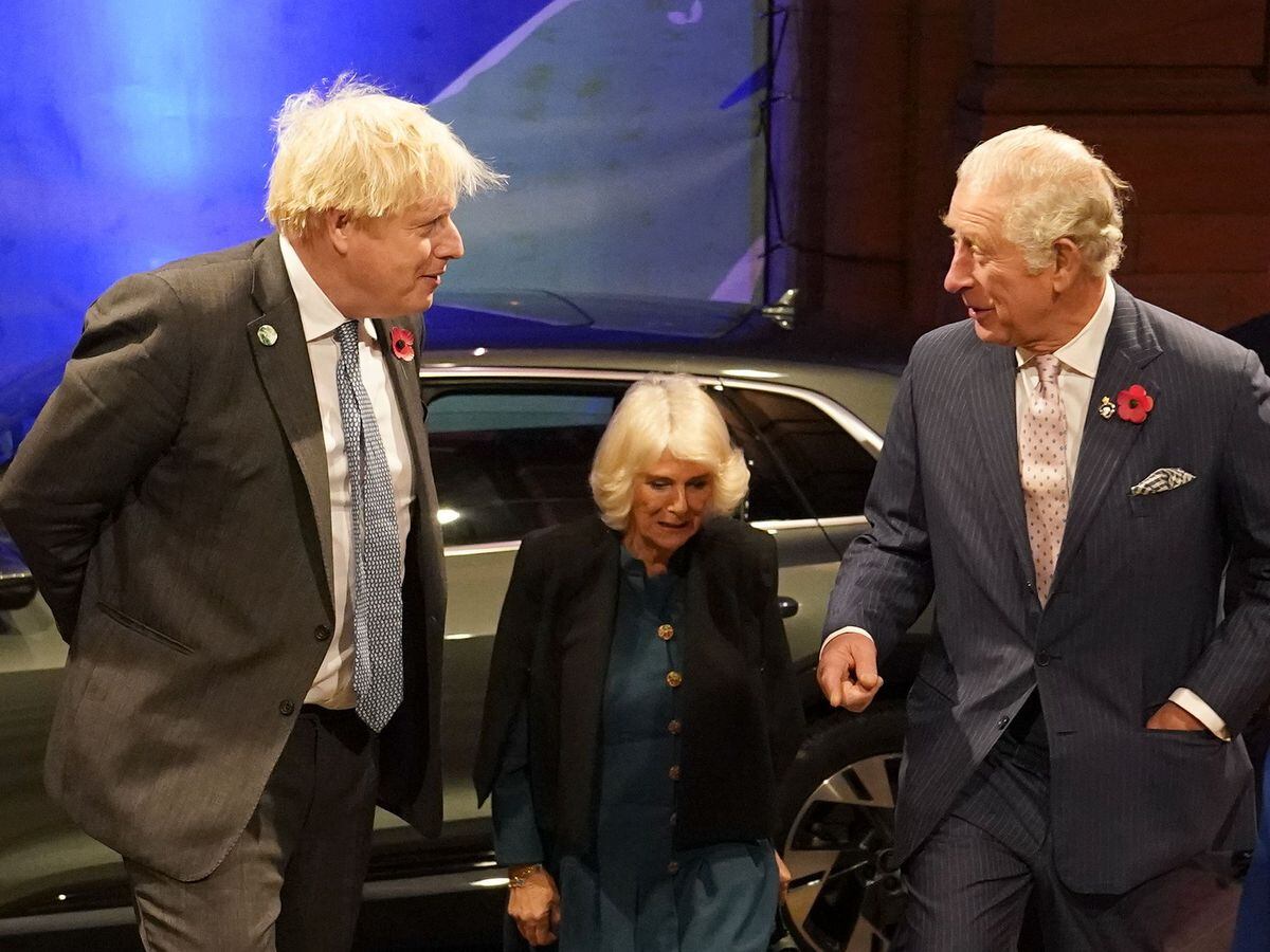 Boris Johnson greets the Prince of Wales