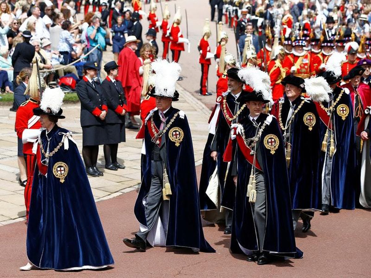 Senior royals don plumed hats and velvet robes for Garter Day service