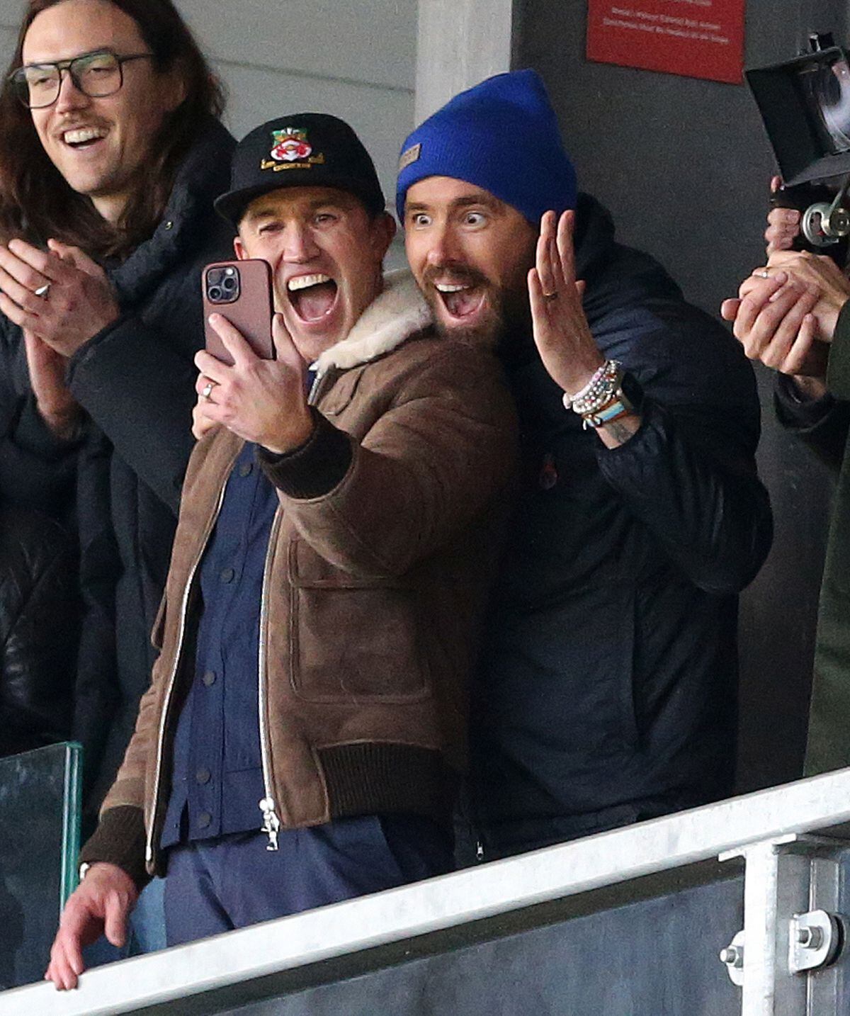 Rob McElhenney and Ryan Reynolds at the game vs Boreham Wood on the weekend.