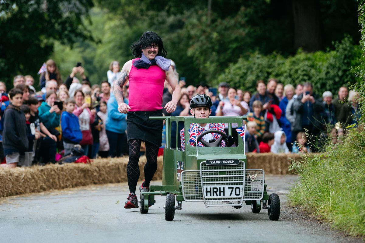 Tom Beresford takes part in the Jubilee Soap Box Racing