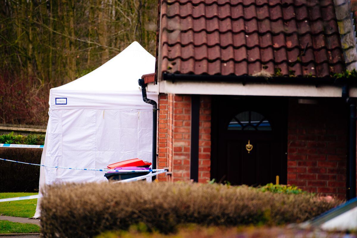 A forensic tent outside the house in Mullinder Drive