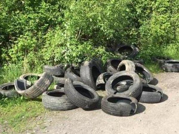 The tyres found dumped