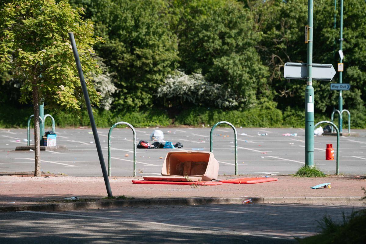 Items left behind at the site of Shrewsbury Park and Ride in Meole Brace, Shrewsbury.