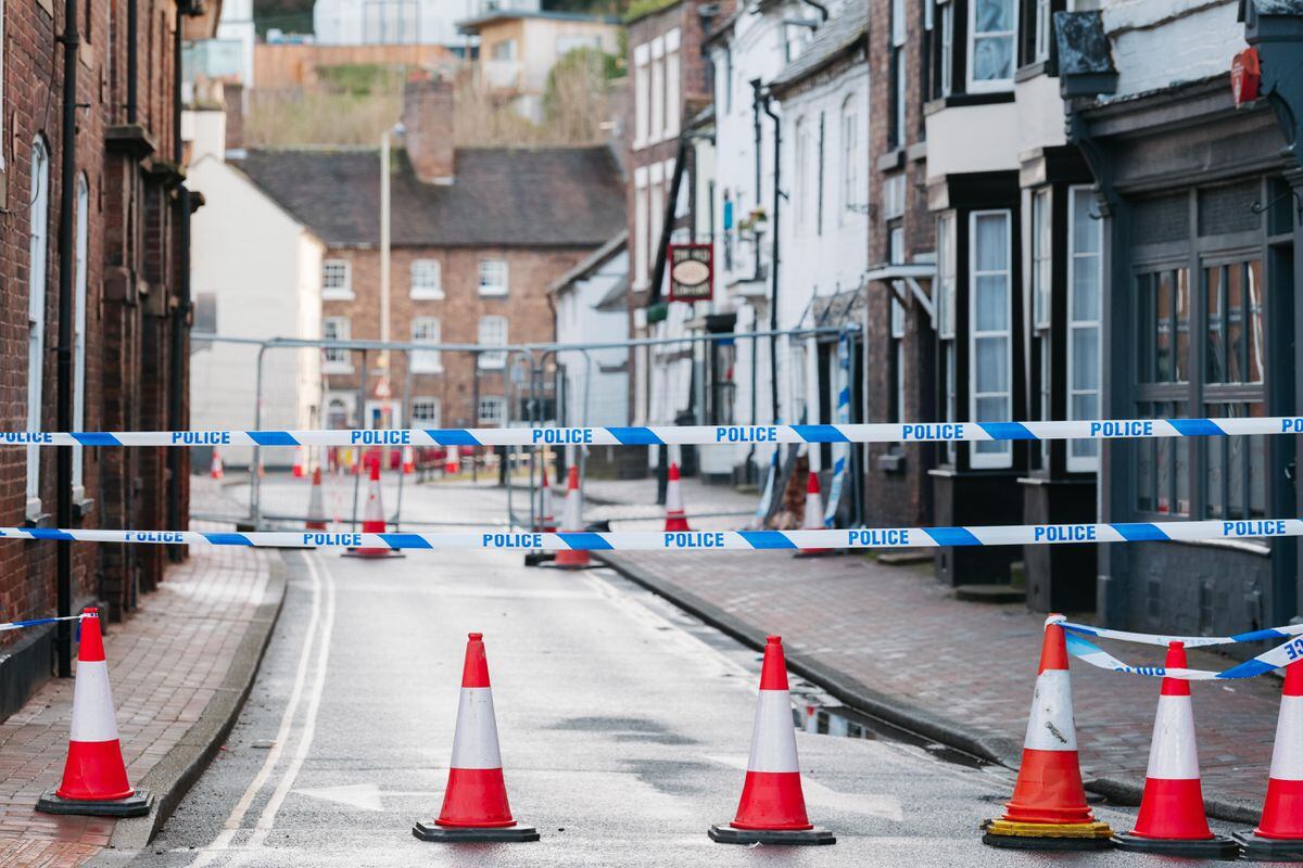 St Johns Street, Bridgnorth, is still closed after the four-car crash on Tuesday evening.