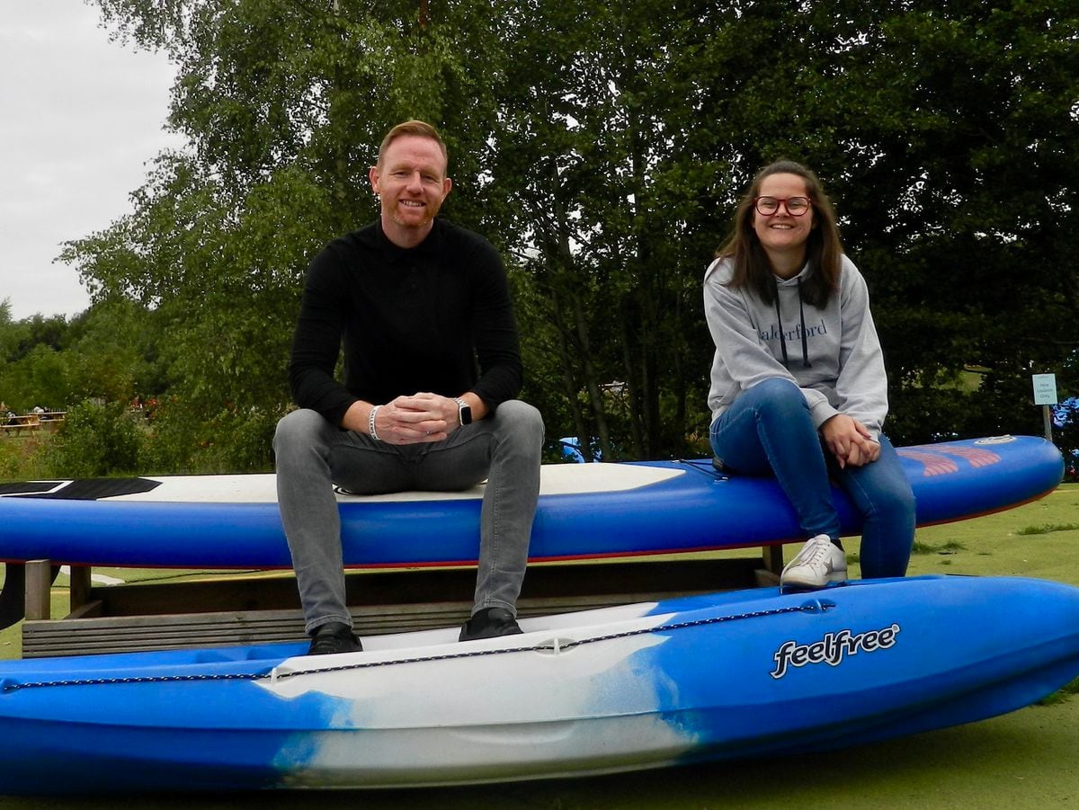 Gavin Cowan, The Crossbar Group’s managing director, with Zoe Watson, sales and marketing manager at Alderford Lake