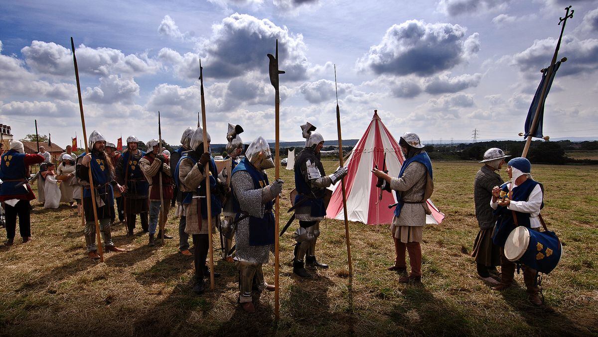 Re-enactors on Shrewsbury's battlefield
