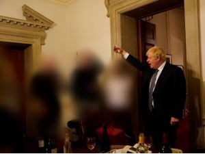 Prime Minister Boris Johnson at a gathering in 10 Downing Street