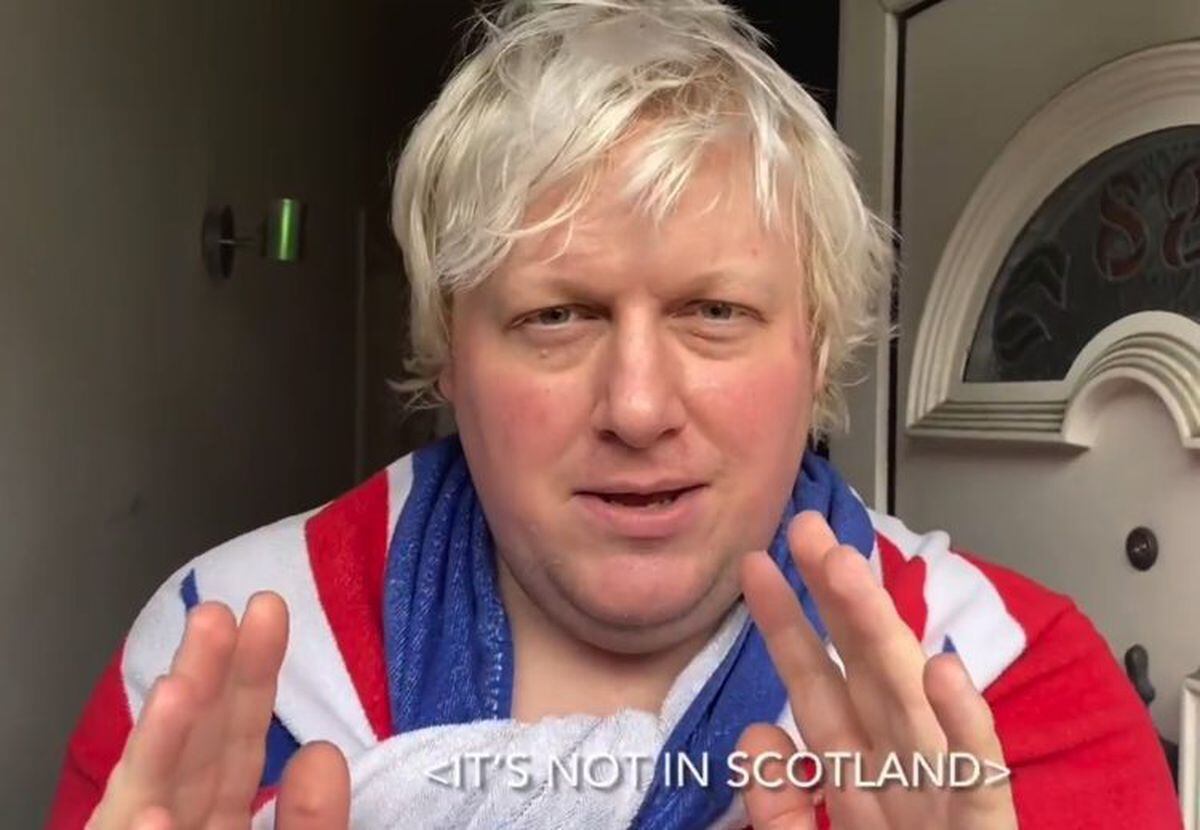 Drew Galdron, a Boris Johnson impersonator, will stand for the Rejoin EU Party. Image: @RichardHewison
