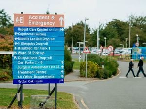 Some services were paused at Royal Shrewsbury Hospital, pictured, and Princess Royal Hospital in Telford