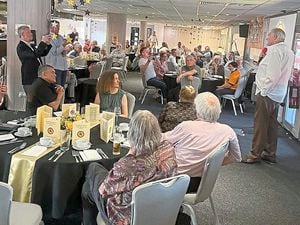 London Wolves’ 55th anniversarybash – delayed a year by Covid –the The Valley’s executive suite