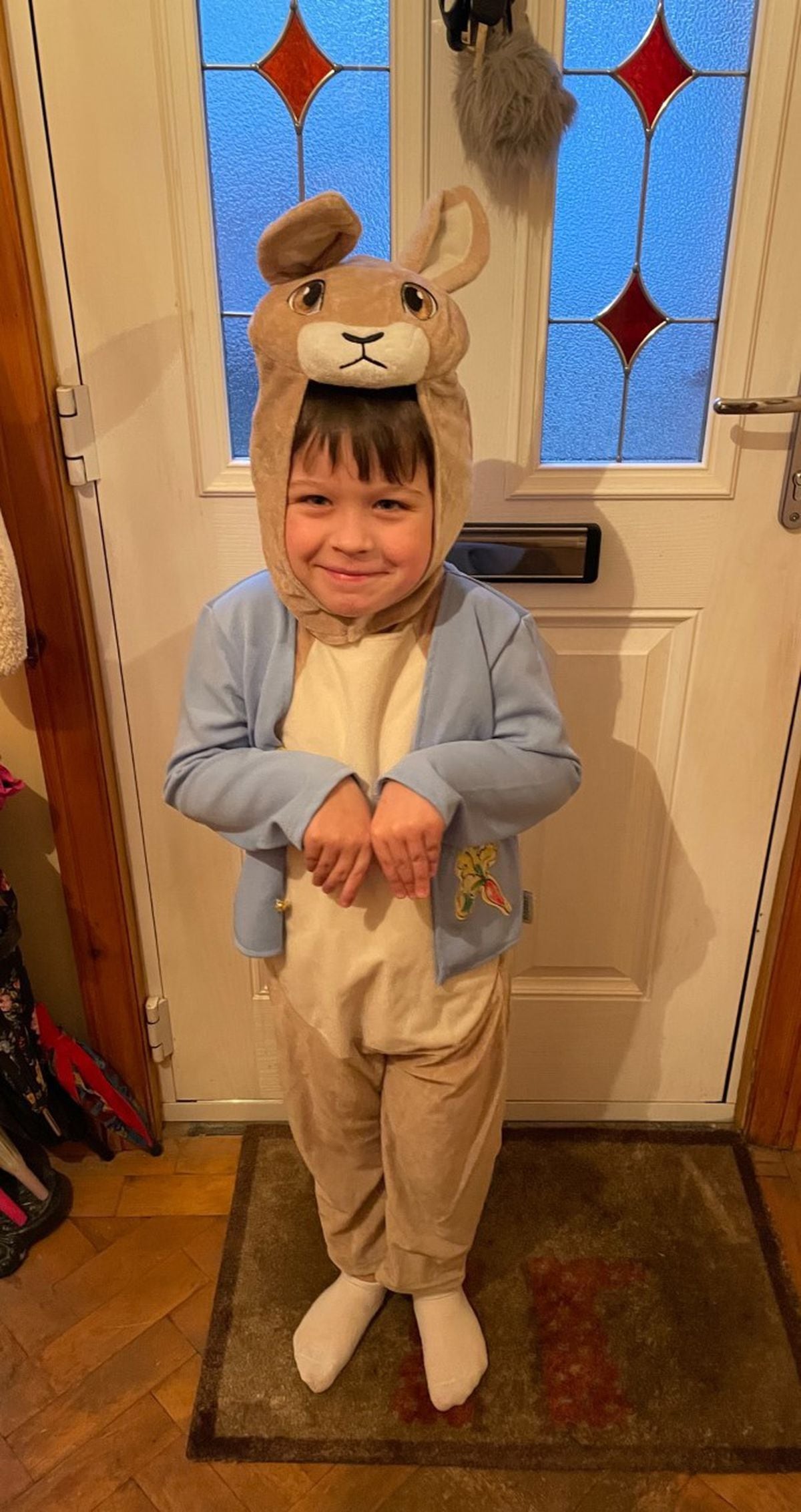 Jacob dressed up as Peter Rabbit