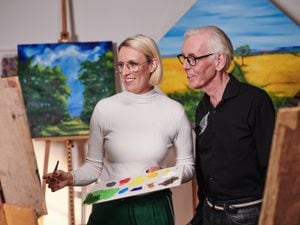 Steph McGovern painting with her dad Eamonn