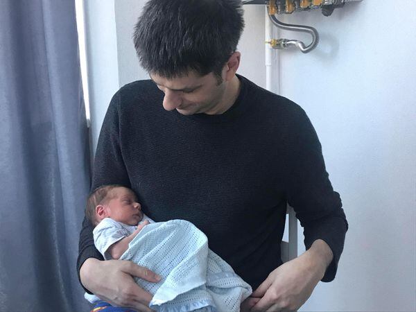 Ben Garratt and his baby, Raphael
