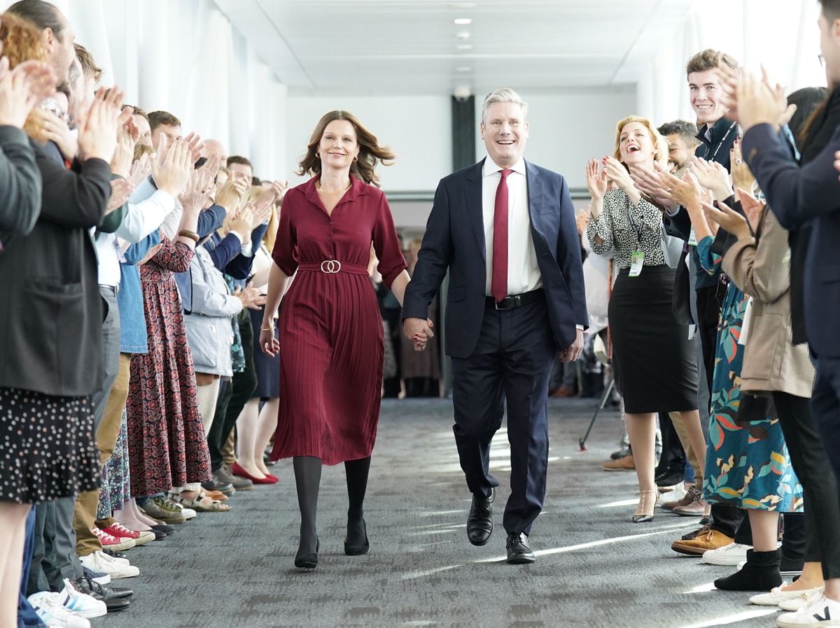 Sir Keir Starmer arriving with his wife Victoria to deliver his keynote speech at the Labour Party Conference at the ACC Liverpool. Photo: Stefan Rousseau/PA Wire