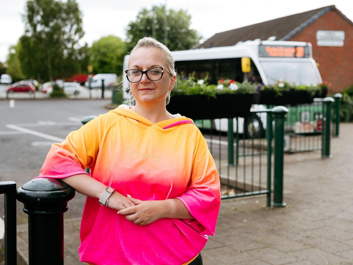 Anna Atanasova is unhappy with the unpredictable and lack of bus services in Market Drayton. Pictured here at Market Drayton Bus Station