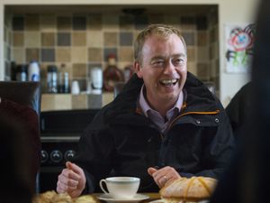 Lib Dem leader Tim Farron meets farming community near Welshpool - with pictures