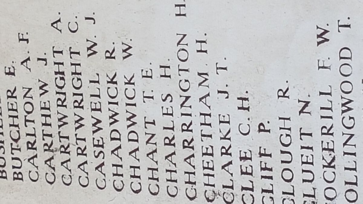 William Casewell's name is inscribed on the memorial at Menin Gate