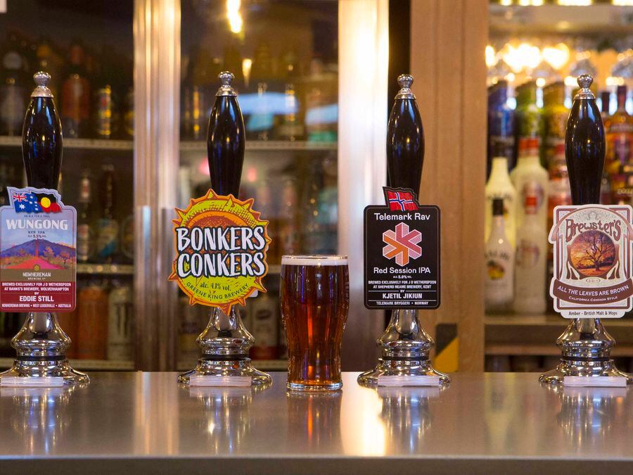 A Wetherspoons real ale line up