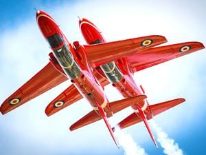 The Red Arrows are performing at the Rhyl Air Show 2023.