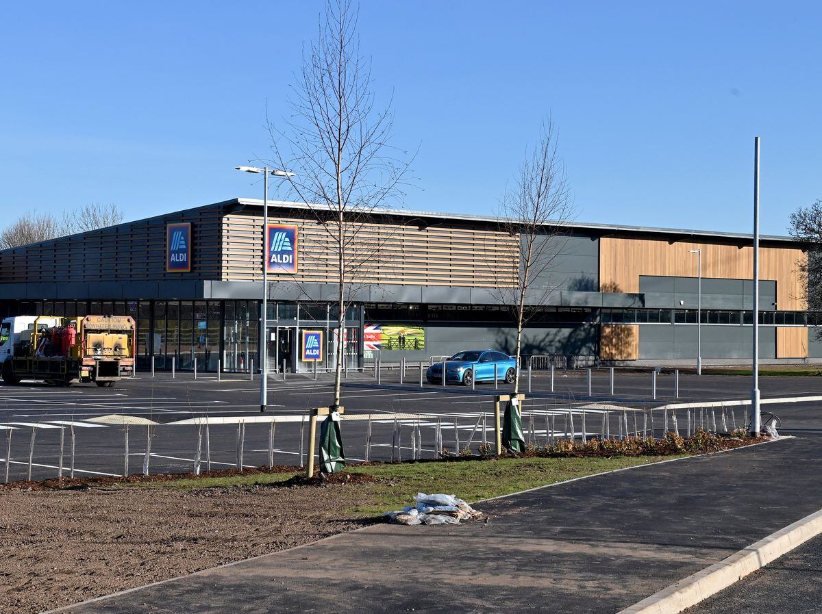 Final touches are being put to the new Aldi store, in Battlefield, Shrewsbury