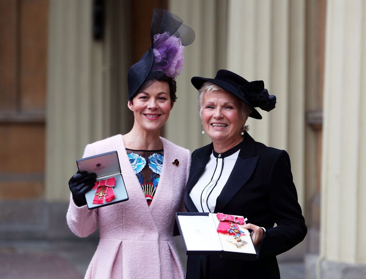 Dame Julie Walters and Helen McCrory after they awarded a Damehood and OBE respectively