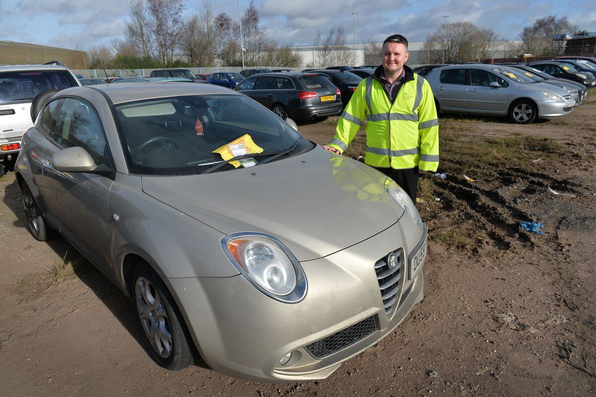 Paul Davies, in charge of the DVLA's enforcement team, at the West Bromwich car pound