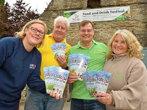 Manager Hannah Muckley with Ludlow Food Festival chair Phil Maile and Glyn and Katie Johnson from Wot’s Cooking