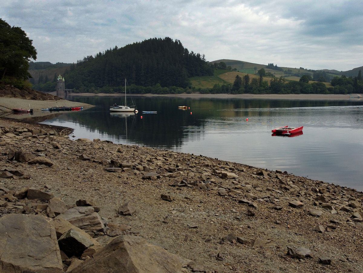 Water levels at Lake Vyrnwy have dipped in recent weeks