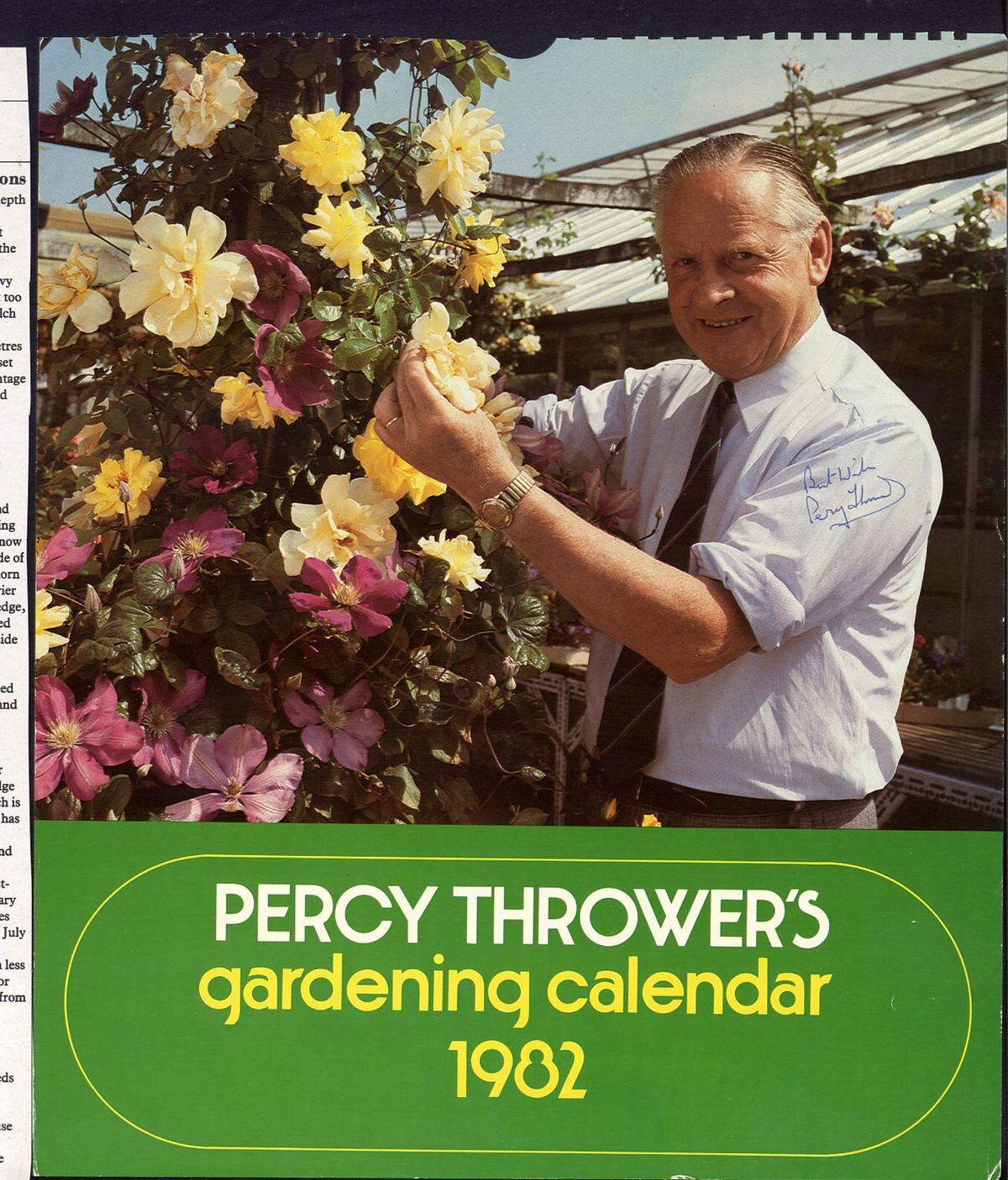 Percy Thrower's gardening calendar for 1982.