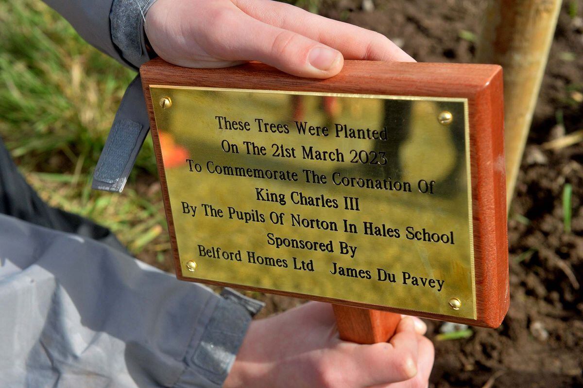 A plaque to commemorate the tree planting