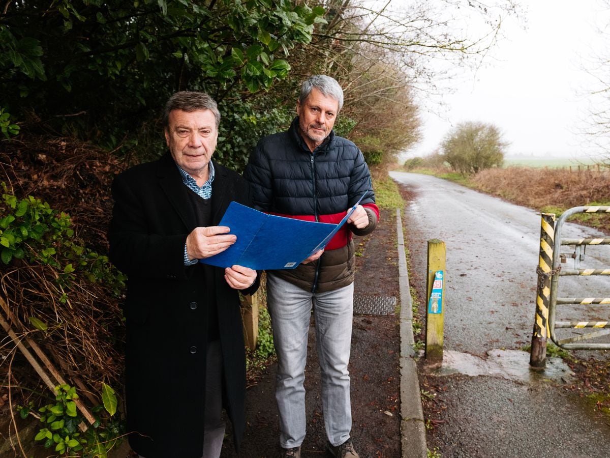 Councillors Andrew Eade and Tim Nelson have been fundraising for a cycle path scheme to make cycling and disabled access into Lilleshall and Newport better. They are pictured at one of the points where they want to improve the pathways 