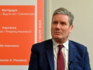 Labour leader Sir Keir Starmer during a visit to Acorn to Oaks Financial Services in Bilston