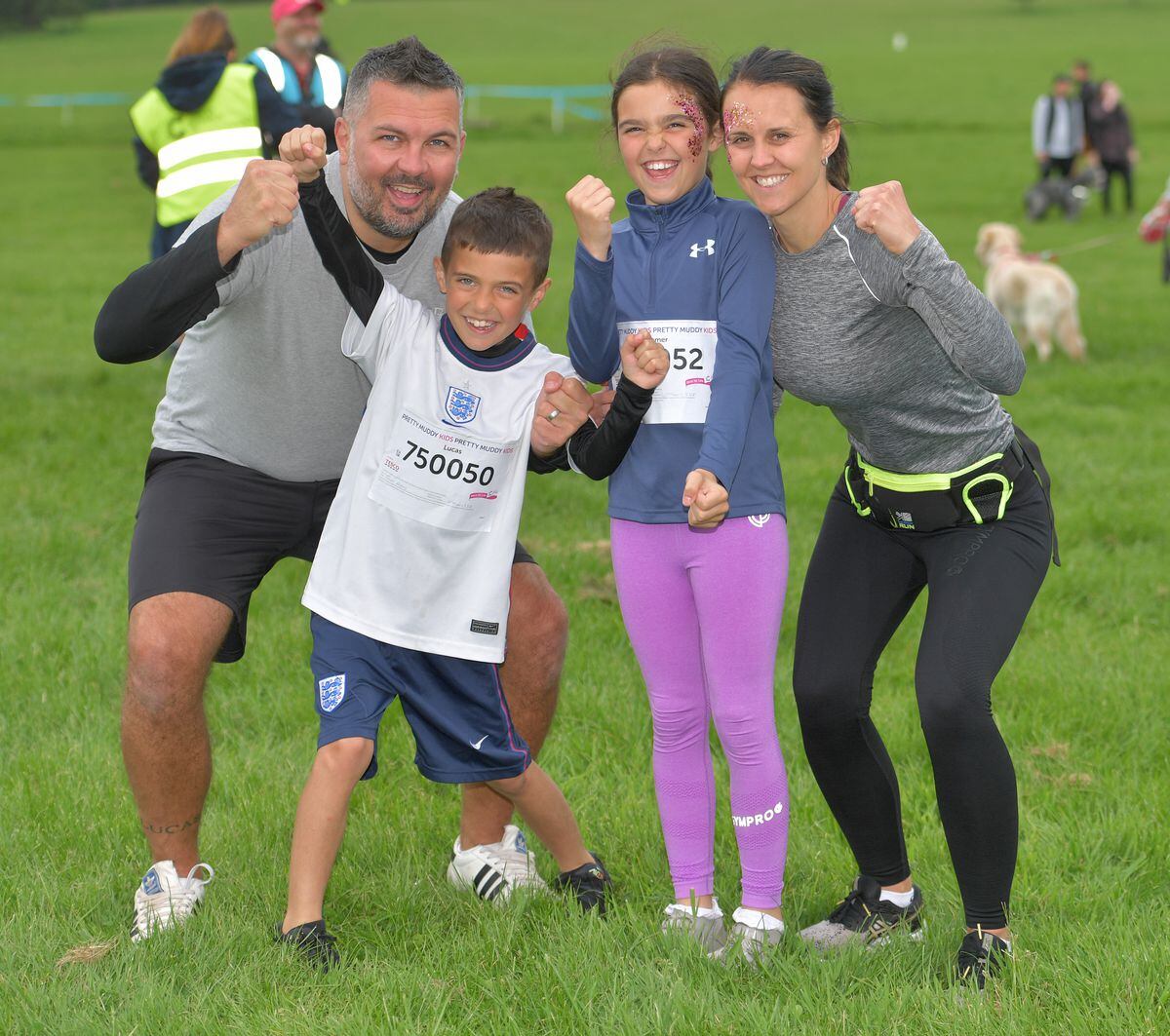 The Bagley family from Cannock ahead of the Pretty Muddy event