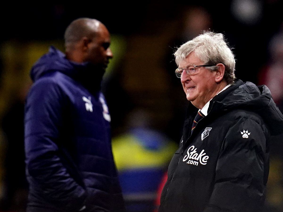 Roy Hodgson (right) could be set to replace Patrick Vieira (left) at Crystal Palace.