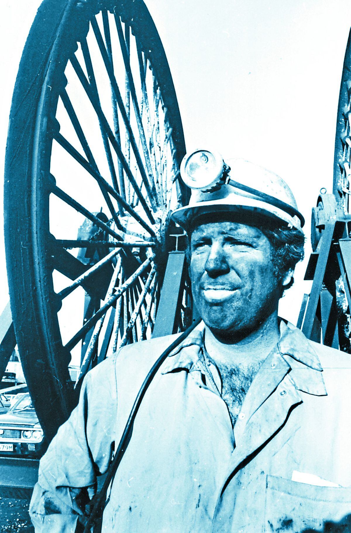 Cannock miner Patrick McLoughlin at the end of his shift at Littleton Colliery in 1982. He later went on to become a cabinet minister in David Cameron's government.