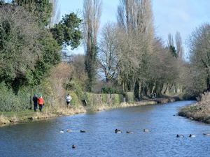 Walkers along the Newport canal 