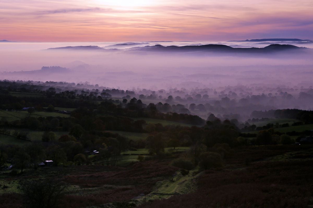 The view at dusk from Clee Hill by Philip Lea