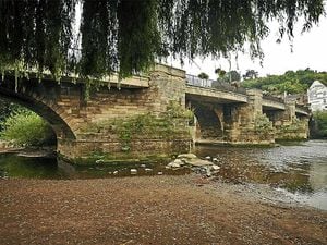 The River Severn at the bridge in Low Town, Bridgnorth