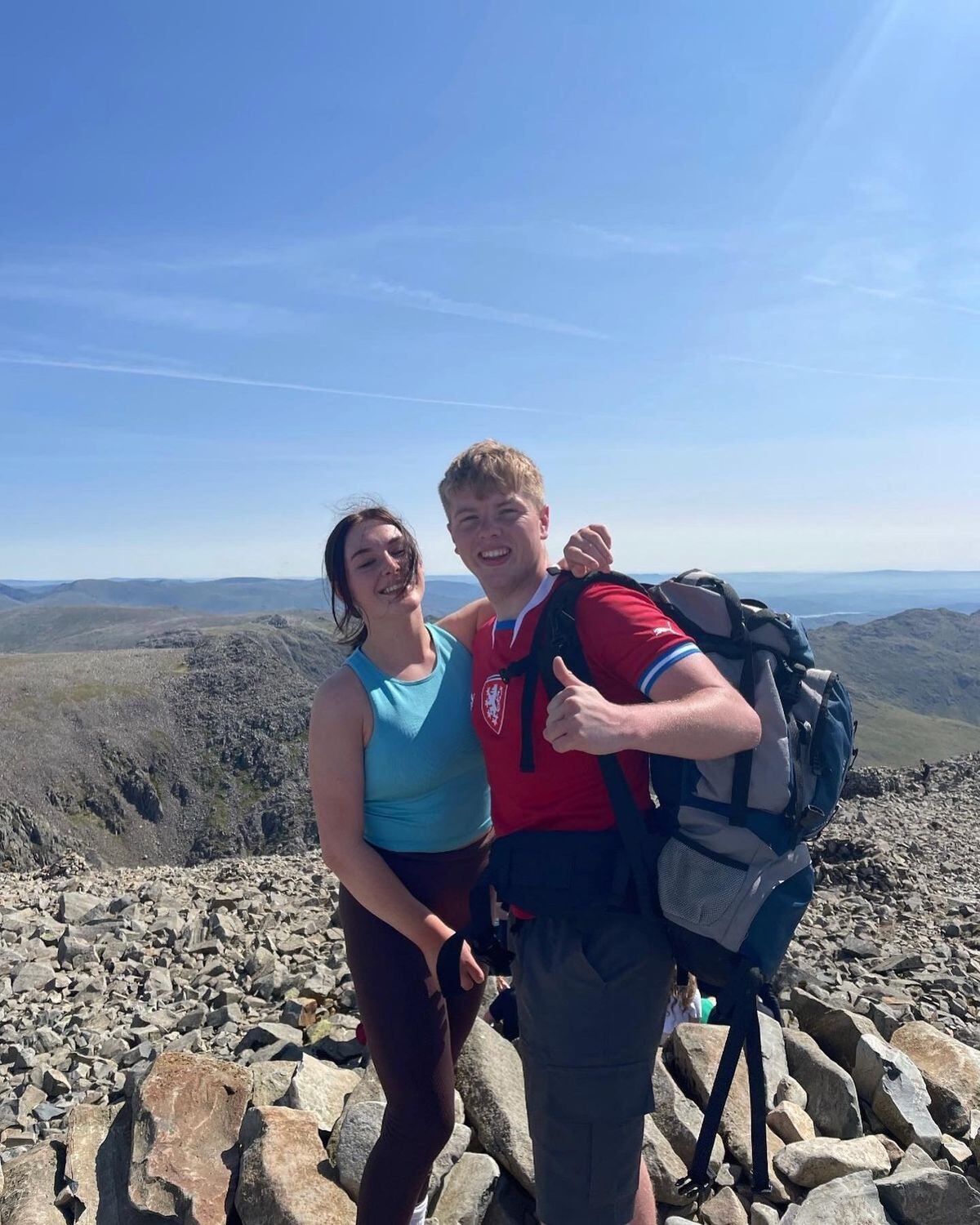 Mya and Lewis on top of Scafell Pike