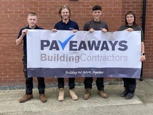 New Pave Aways' apprentices: Max Williams, Lloyd Hart, Charlie Lowe, Zoe Booth, Oliver Roberts, Pave Aways’ first apprentice site manager