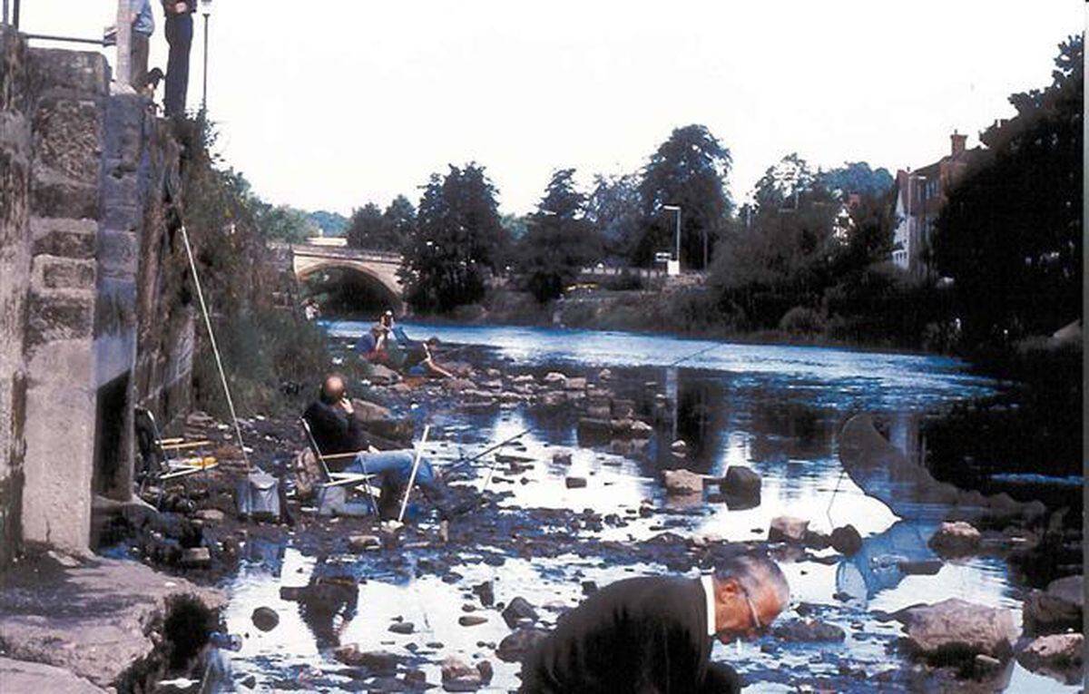 The River Severn in Bewdley, pictured by Charles Kenchington during the drought of 1976