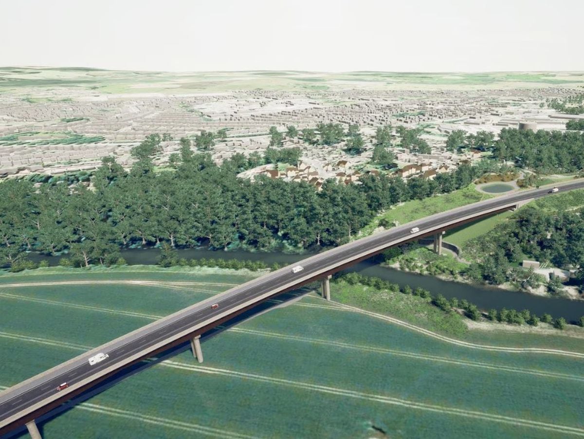 An artist's impression of how the Shrewsbury North West Relief Road could look