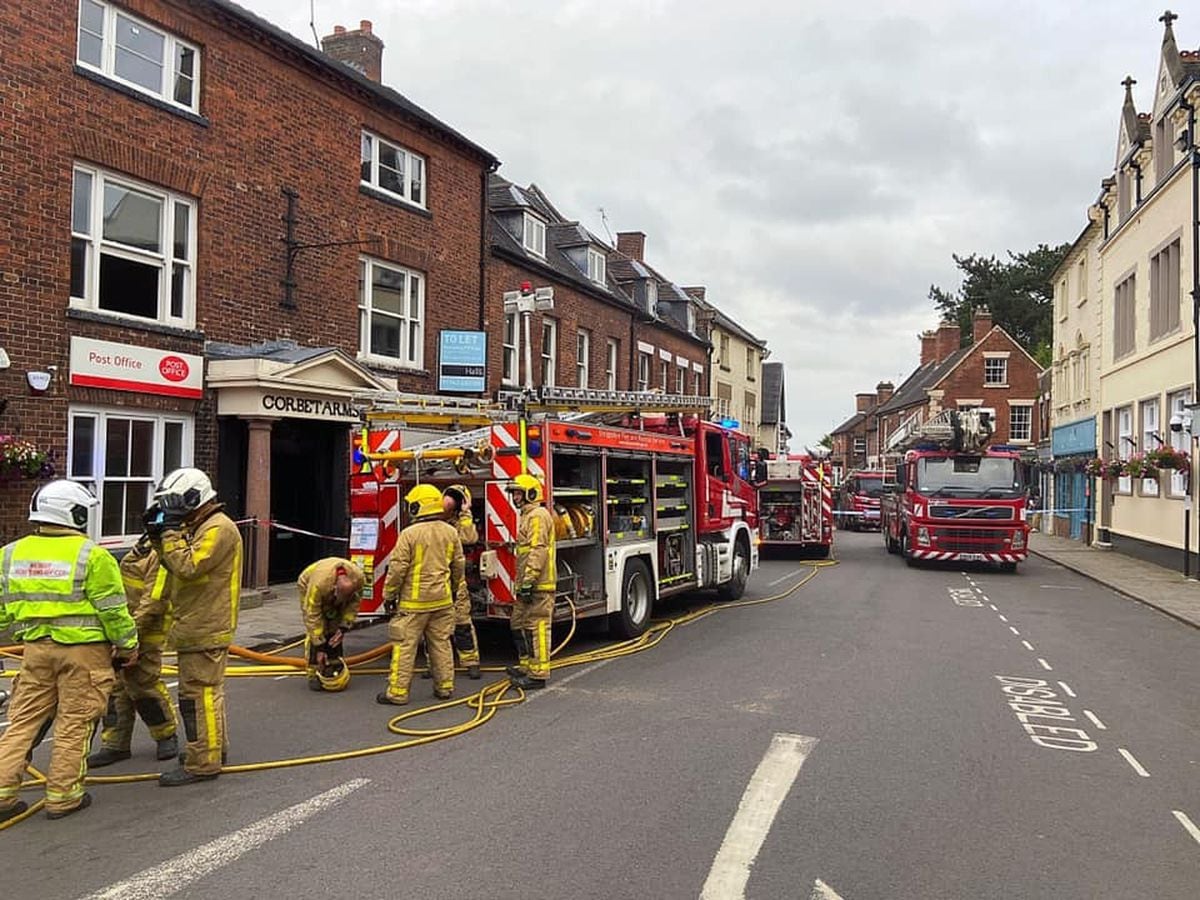 Emergency services at the scene. Photo: Market Drayton Fire Station