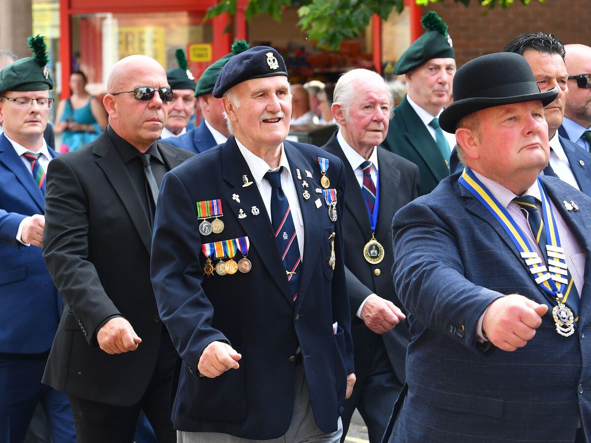 Royal British Legion Freedom of the Town parade and ceremony in Market Drayton
