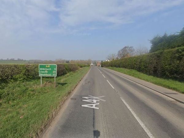 The blow-outs occurred on the A41 near Sandford. Photo: Google