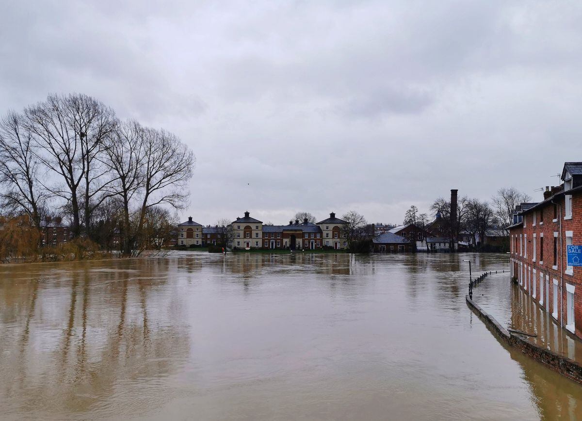 It's thought the river levels have now peaked at Shrewsbury's Welsh Bridge. Photo: Liam Ball/PA Wire