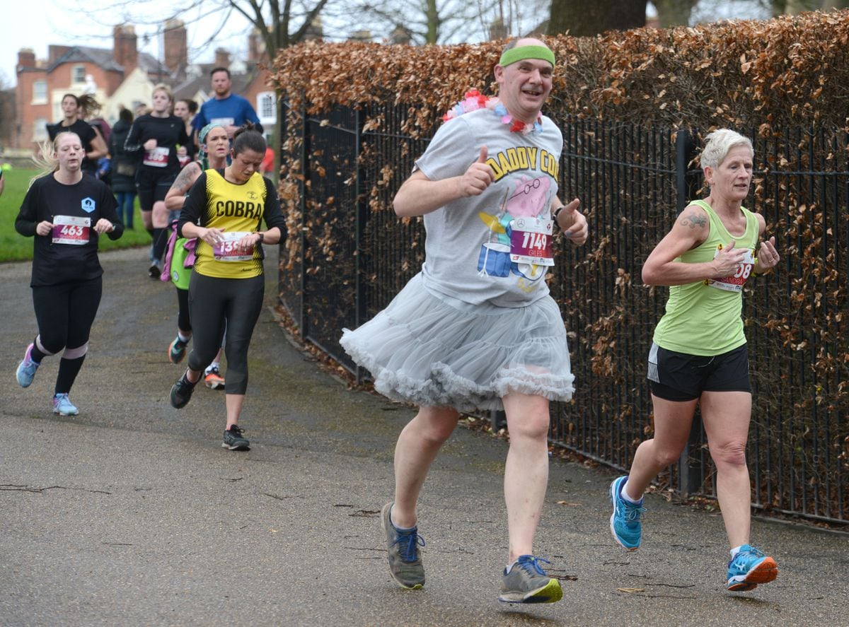 Runners make their way through the Quarry during the Shrewsbury 10K