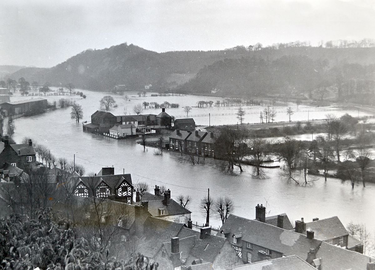 The view from Castle Walk, Bridgnorth, on January 16, 1968. 
