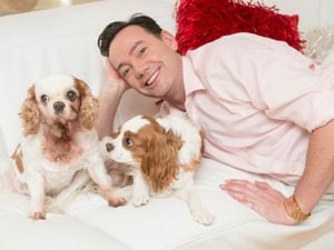 Craig Revel Horwood with his two King Charles spaniels rescue dogs
