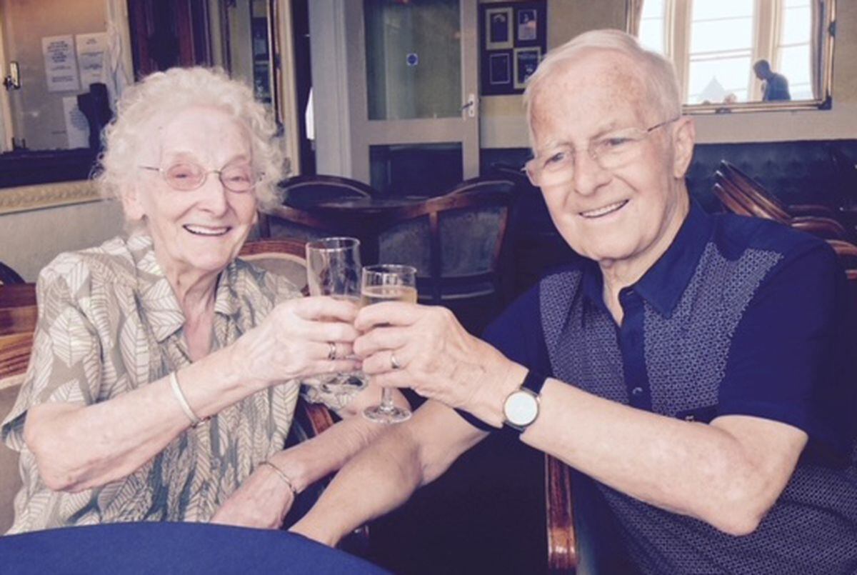 Burt and Josie celebrate their diamond wedding on June 25, 2015, at the Llandudno hotel where they held their honeymoon in 1955.